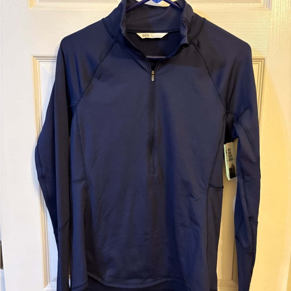 DSG Women's Navy Blue Cold Weather Quarter-Zip Top